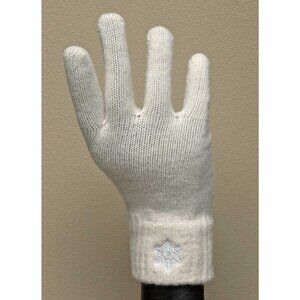 Super Soft Warm Gloves Cream White Snowflake Embroidery Cuff Outerwear Winter